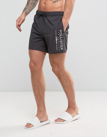 Hollister Swim Shorts Rigid Guard Logo in Black