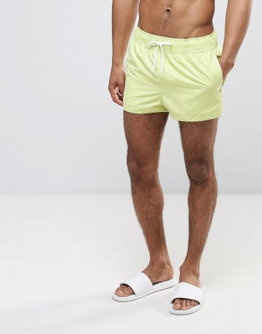 ASOS Swim Shorts In Lime Green Super Short Length