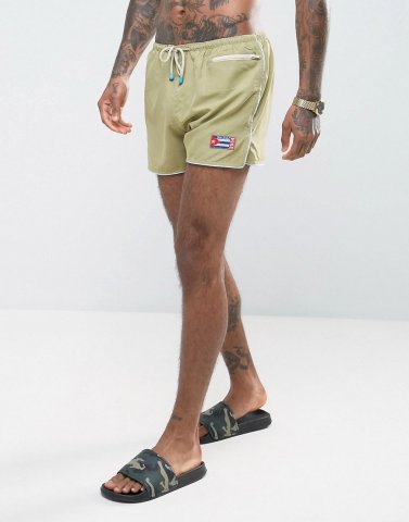 Oiler & Boiler East Hampton Shortie swim short In Khaki