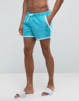 ASOS Swim Shorts With Contrast Binding In Super Short Length