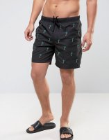 ASOS Swim Shorts With Embroidered Palm Tree In Mid Length