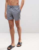 Hollister Guard Swim Shorts Solid Seagull Logo in Grey