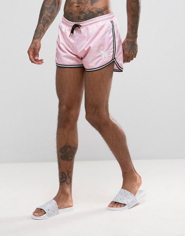 Good For Nothing Swim Shorts In Pink Camo