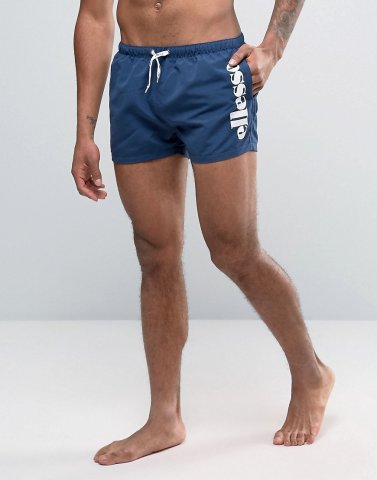 Ellesse Block Side Logo Swim Shorts In Navy