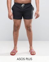 ASOS PLUS Swim Shorts In Black Short Length