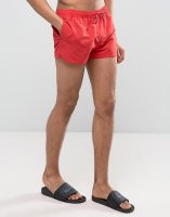 ASOS Swim Shorts In Red Super Short Length