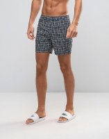 Original Penguin Swim Shorts Square Print in Navy