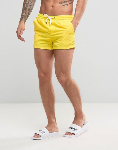 Pull&Bear Swim Shorts In Yellow