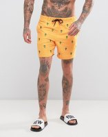 ASOS Swim Shorts With Embroidery Cactus Design In Mid Length