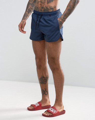 Bershka Swim Short In Navy