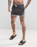 Hype Swim Shorts In Black Polka Dots With Taping