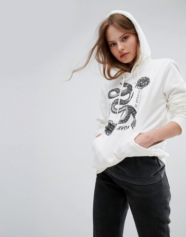 RVCA Oversized Boyfriend Hoodie With Serpent Print