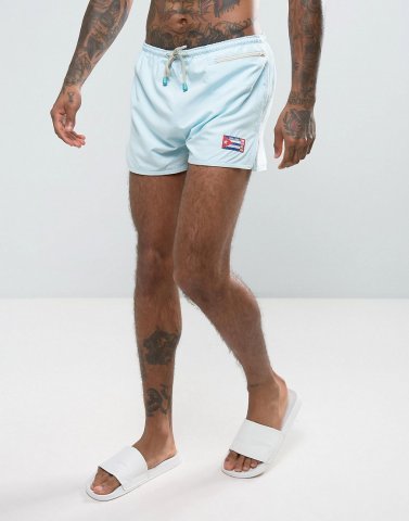 Oiler & Boiler East Hampton Shortie Swim Shorts In Sky Blue