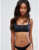 Free Society Zip Detail Bikini Top