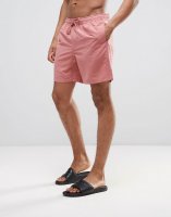 ASOS Swim Shorts In Dusty Pink Mid Length