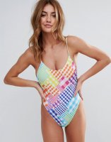 Jaded London Multicoloured Gingham Swimsuit