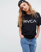 RVCA Oversized Boyfriend T-Shirt With Logo Print