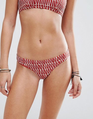 RVCA Scratch Print Hipster Bikini Bottom