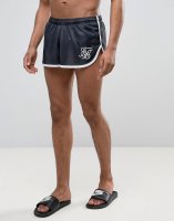 SikSilk Retro Swim Shorts In Black With Taping