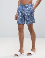 Converse Printed Quickdry Shorts In Blue Camo 10003647-A01