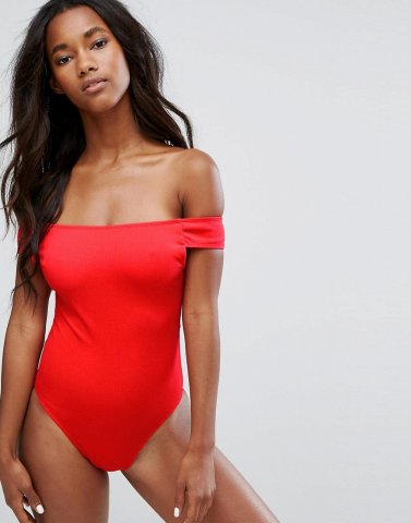 Motel Rib Bardot Swimsuit