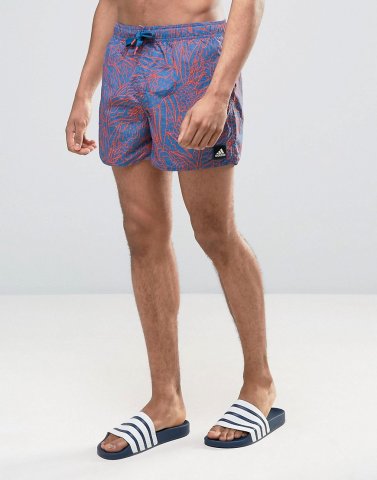 adidas 3S Printed Swim Shorts In Short Length BJ8877